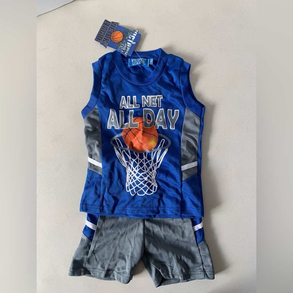 Victory League Boys Blue Basketball Outfit Set 18 Months NEW